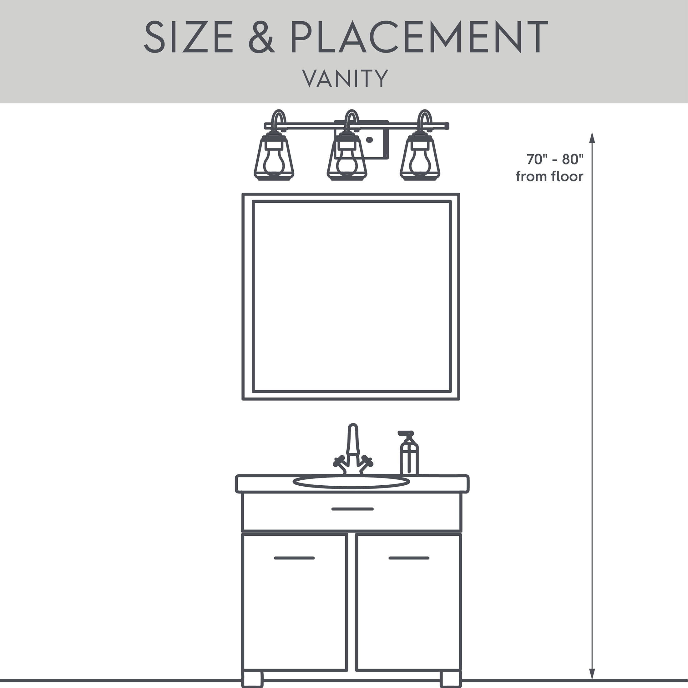 Mainstays 2-Light Vanity Light with Clear Glass Shades