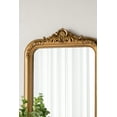 thumbnail image 6 of Lisonu 24x38" Arched Wall Mirror with Ornate Gold Crest, Rococo Style Decorative Accent Mirror, MDF Wood Frame for Entryway, Living Room, or Bedroom, 6 of 7