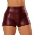 thumbnail image 5 of UHYARE Women's Flexible Club Faux Leather Shorts High Waisted Sexy Disco Short Hot Pants(Red,M), 5 of 5