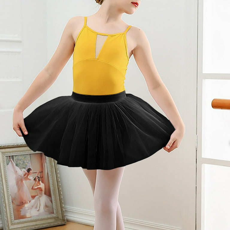 Povozer Girl Tutu Skirt Tulle Fluffy Princess Ballet Dress Up Dance Party  Costume(Black,3-5T) - Walmart.com