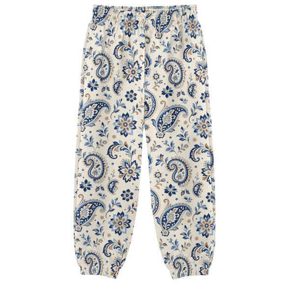 Blue Paisley Boys Pants Kids Casual Sweatpants Joggers Toddler Sports Pants 3-10 Years
