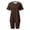 Brown, variant on Women Short Set 2 Piece Set T Shirt and Shorts Summer Clothes Biker Short Set