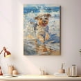 thumbnail image 4 of Funny Dog on Beach Canvas Wall Art, Tibetan Terrier Dog Picture Ocean Artwork for Bathroom Bedroom Living Room, Art Decor 8x12 Inches, 4 of 6
