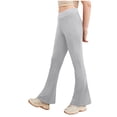 thumbnail image 5 of Yindaity Flare Yoga Pants Girls Girls Leggings Cotton Full Length Stretchy Kids Pants Footless(Grey,9-10 Years), 5 of 5