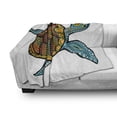 thumbnail image 3 of Turtle Soft Flannel Fleece Throw Blanket, Shell of Terrapin Animal with Motifs and Patterns, Cozy Plush for Indoor and Outdoor Use, 50" x 70", Multicolor, by Ambesonne, 3 of 6