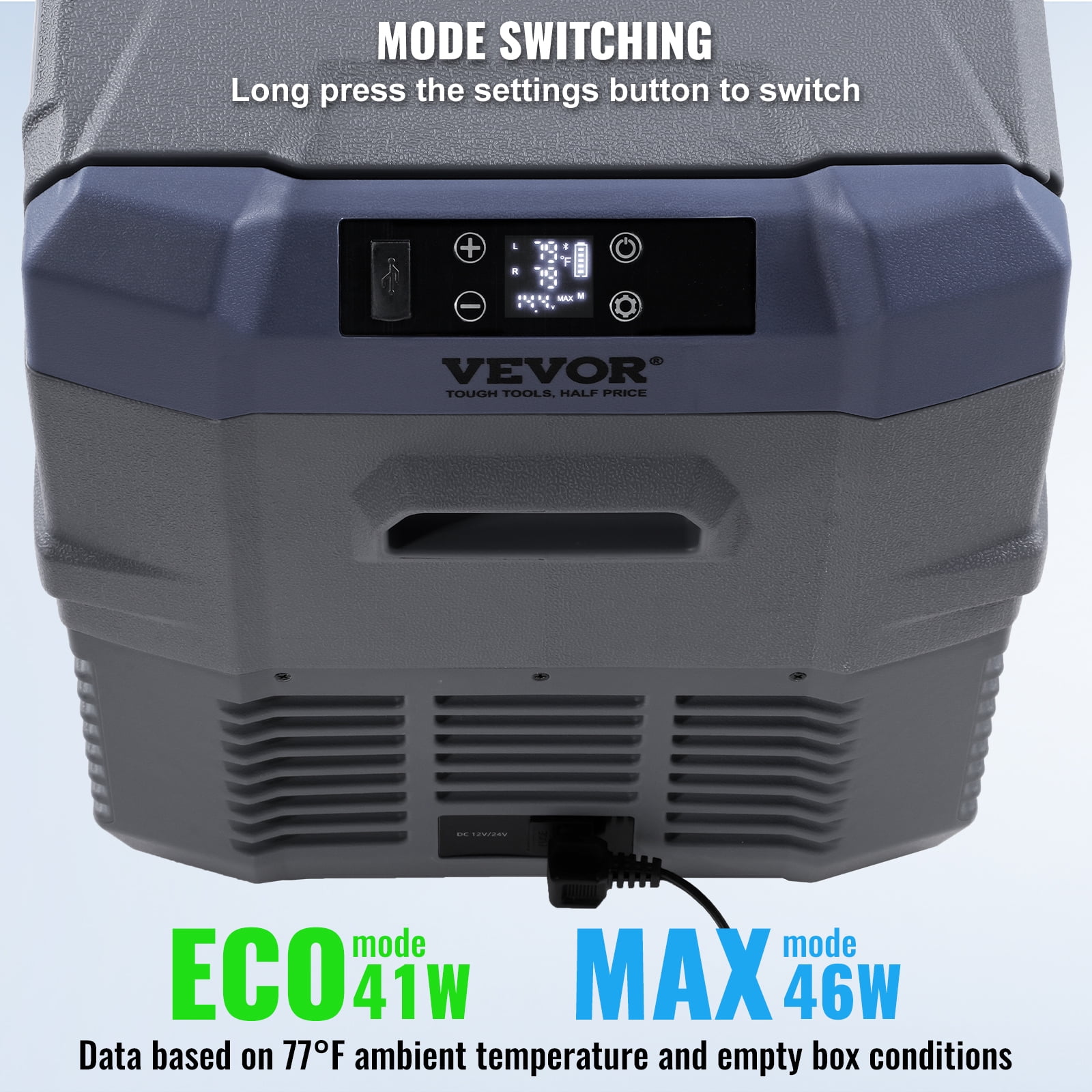 VEVOR Car Refrigerator, 12 Volt Car Refrigerator Fridge, 32 L Dual Zone Portable Freezer, -4℉-68℉ Adjustable Range, 12/24V DC and 100-240V AC Compressor Cooler