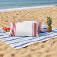 thumbnail image 5 of Outdoor Pillow Cover Red Ticking Vertically Stripe Set of 2 Waterproof Throw Pillowcases Simple Style White Decorative Patio Furniture Pillows for Couch Garden Indoor & Outdoor Use, 5 of 9