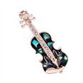 thumbnail image 3 of Forme de Violon Strass Femmes Broche Chemise Alliage pin Veste Alliage pin Filles Simple Conception Vêtements Badge Pectoral, 3 of 6