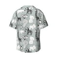 thumbnail image 2 of KLL African Animals Print Men's Shirt Short Sleeve Button Down Summer Cuba Beach Shirts- Large, 2 of 7