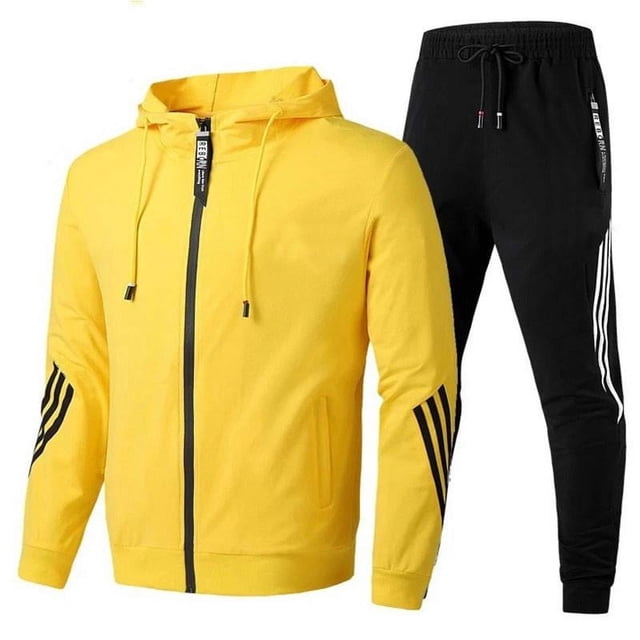 ZHAOCHENG Trajes con capucha para hombre, trajes deportivos con cremallera, trajes deportivos de manga larga para hombre con capucha casual, conjuntos de trajes deportivos para correr, trajes deportiv