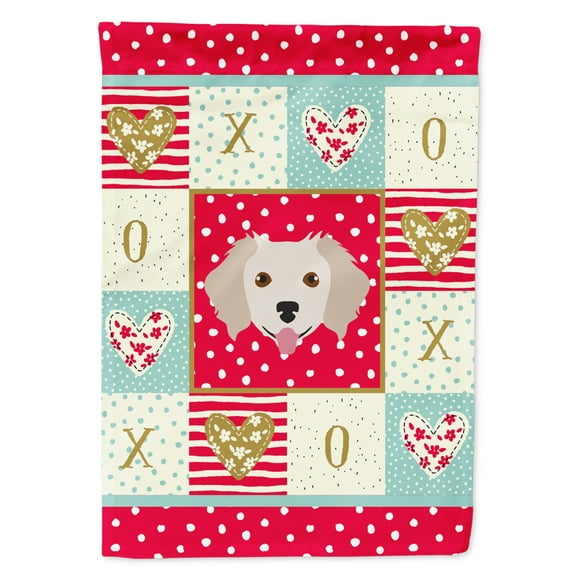 Carolines Treasures CK5238GF Small Greek Domestic Dog Love Flag Garden Size Small multicolor