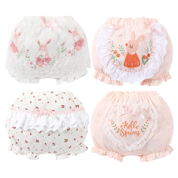 Baby Girls White Elastic Bloomer Diaper Cover with Embroidered Eyelet Edging - NB