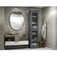 thumbnail image 5 of 100% Solid Wood 16.5" Bathroom Cabinet with Frosted Glass Doors and Adjustable Shelves, 5 of 6