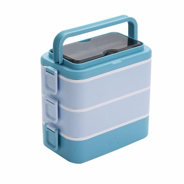 Lunch Box Stackable 3000Ml Lunch Box,3 Leakproof Microwave Safe Containers with Dividers & Utensil Set,Large Capacity for All Ageslunch Box Plastic Fresh Keeping Boxes