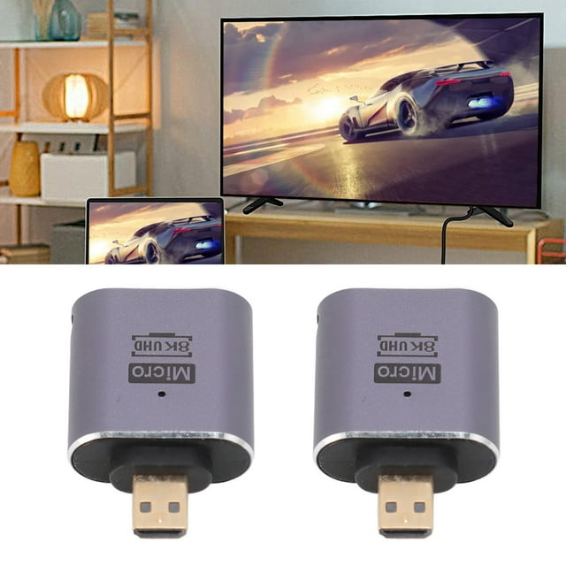 Mini DisplayPort Un adaptador de interfaz multimedia HD, 2pcs enchufe y juego Mini 1.4 Adaptador 8K 60Hz para visualización universal