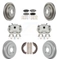thumbnail image 1 of Transit Auto Front Rear Disc Brake Caliper Coated Rotors Drums Semi-Metallic Pads Kit (8Pc) for Car Honda Fit KCG-100415P, 1 of 11