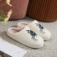 thumbnail image 6 of Fengactive Womens Plush Slippers Blue Eyed Cat Embroidery Decor Cozy Warm Indoor House Shoes, 6 of 9