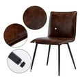 thumbnail image 5 of Duhome Dining Chairs Set of 4 Faux Leather Chairs with Black Metal Legs, Dark Brown, 5 of 9