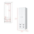 thumbnail image 7 of Cterwk Clothes Stoarage Cabinet with 2 Drawers for Bedroom, White, 7 of 7