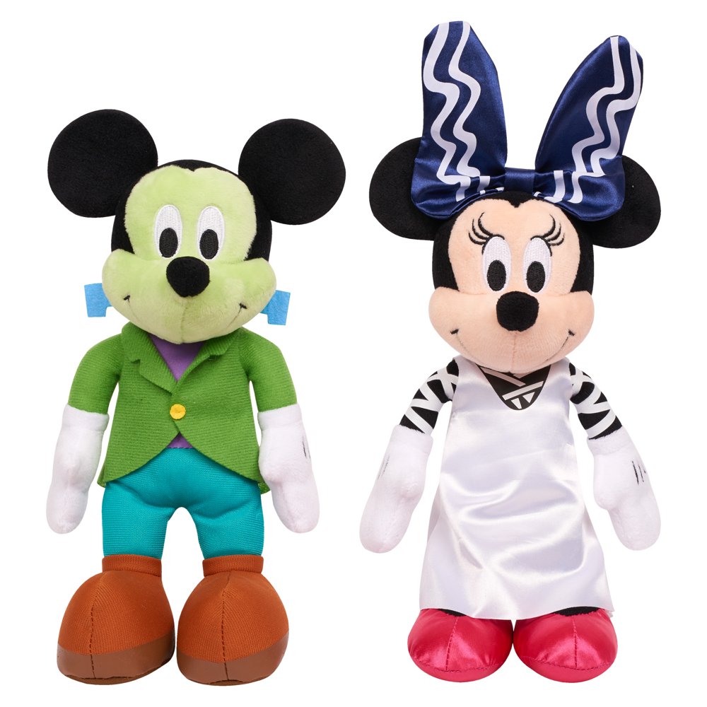 Disney Halloween Bean Plush Mickey as Frankenstein & Minnie as Bride