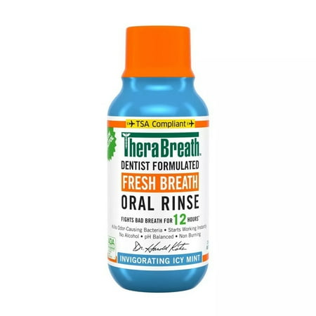 Therabreath Fresh Breath Mouthwash, Icy Mint, 3 oz, 2 Pack