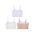 thumbnail image 5 of Yartina 3Pcs Cropped Tank Tops for Girls Spaghetti Strap Crop Top Basic Sports Cami Solid Color White&Orange&Light Purple L, 5 of 9