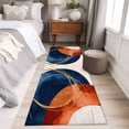 thumbnail image 5 of Navy Blue Burnt Orange Large Area Rugs for Bedroom Living Room, Soft Non Slip Carpet Bedside Rug, Boho Art Modern Geometric Rectangular Floor Cover Kitchen Accent Rug 2'x6' for Dining Room/Office, 5 of 9