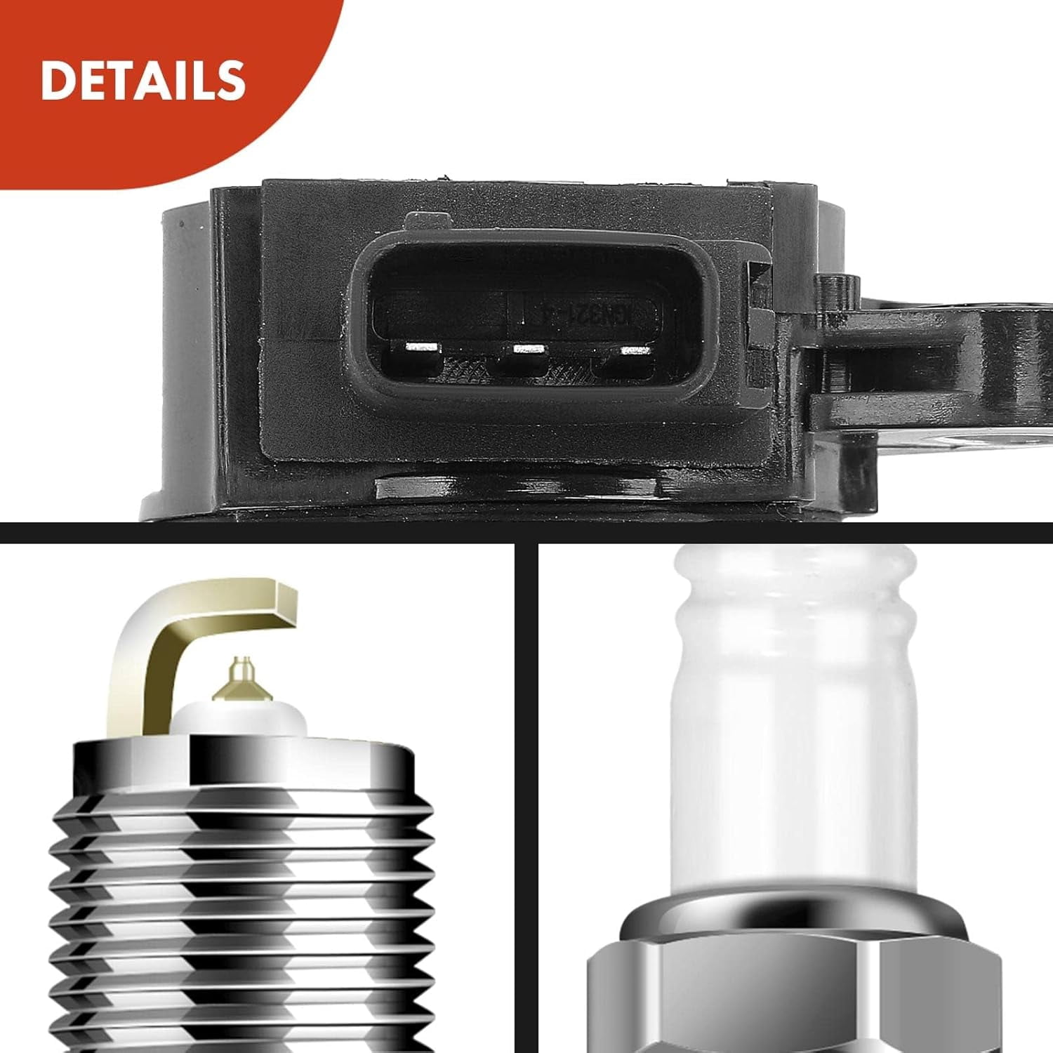 A-Premium Ignition Coils and Spark Plugs Kits Compatible with Subaru Outback 2010-2012, Legacy 2010-2012, 2.5L, Replace# 22433AA620, BKR6EGP 4-PC Set