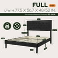 thumbnail image 5 of Amolife Queen Bed Frame with Adjustable Headboard, Fabric Upholstered Platform Bed, No Box Spring Required, Black, 5 of 8
