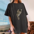 thumbnail image 1 of SMihono Hauts pour Femmes Été Chic Décontracté T-shirt à Manches Courtes Épaules Dénudées Imprimé Européen Col Rond T-shirt Oversize pour Femmes, 1 of 7