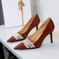 thumbnail image 3 of Women's Pumps Stiletto Pearl High Heel 7.5CM Patent Leather Wedding Evening Party Court Shoes, 3 of 5