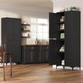 thumbnail image 3 of 71 Inch Tall Storage Cabinet, Kitchen Pantry Cabinet 5 Tier Bathroom Cabinet with 4 Doors Adjustable Shelves for Kitchen, Dining Room, Bathroom, 3 of 9