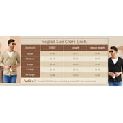 Iceglad Mens Vintage Striped Long Sleeve Button Down Cardigan Sweater with V Neck Knitted Sweaters