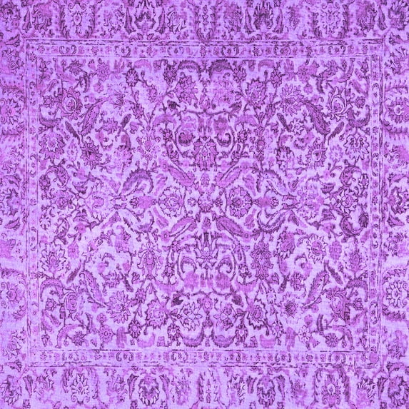 Ahgly Company Indoor Square Persian Purple Traditional Area Rugs, 8' Square