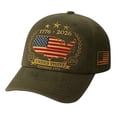 thumbnail image 2 of Wuxian Hats For Men Vintage Distressed Washed Letter Embroidery Curved Brim Baseball Caps Fashionable Outdoor Sunbonnet Trucker Cap Unisex Lightweight Casual Classic Headwear,Army Green,One Size, 2 of 5