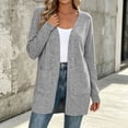 thumbnail image 5 of Ozmmyan Women's cardigan sweaters for womens Long Sleeve Open Front Loose Casual Solid with Pockets Fall Winter, 5 of 7