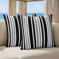 thumbnail image 5 of Pillow Covers 20x20 Set of 2, Black Grey Stripe Square Throw Pillow Covers for Couch/Sofa/Living Room, Farmhouse Minimalist Striped Decorative Soft Pillowcases for Couch Throw Pillows, 5 of 9