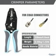 thumbnail image 3 of Coaxial cable crimping tool set, for coaxial cable connectors, with 5 replaceable jaws, rotating coaxial cable stripper and cable cutter, 3 of 4