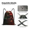 thumbnail image 3 of Kdxio Red Dark Skull Abstract Print Drawstring Backpack Bag,Waterproof Draw String Back Sack, Gym Drawstring Bags Swim Bag For Unisex, 3 of 5