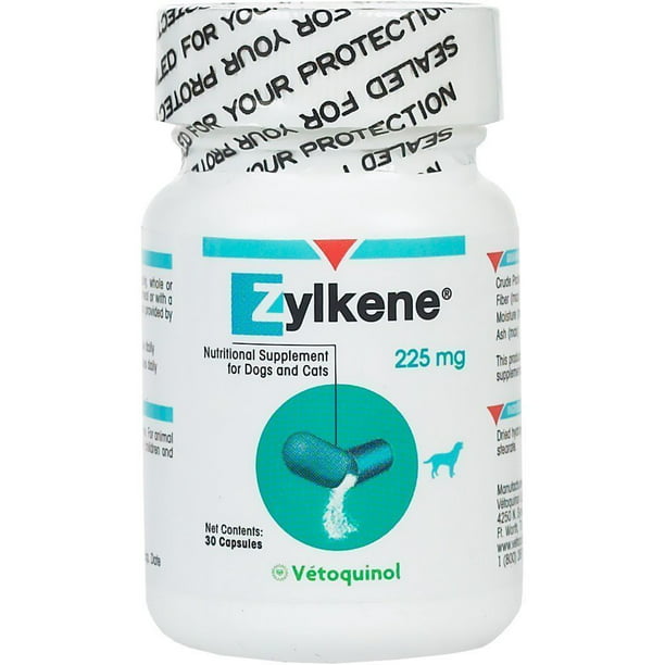 Vetoquinol Zylkene Caps, 225mg, Nutritional Supplement for Dogs & Cats