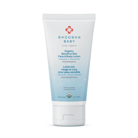 Shoosha USDA-Certified Organic Baby Lotion, French Lavender, Gentle Formula for Delicate Skin, 6 oz