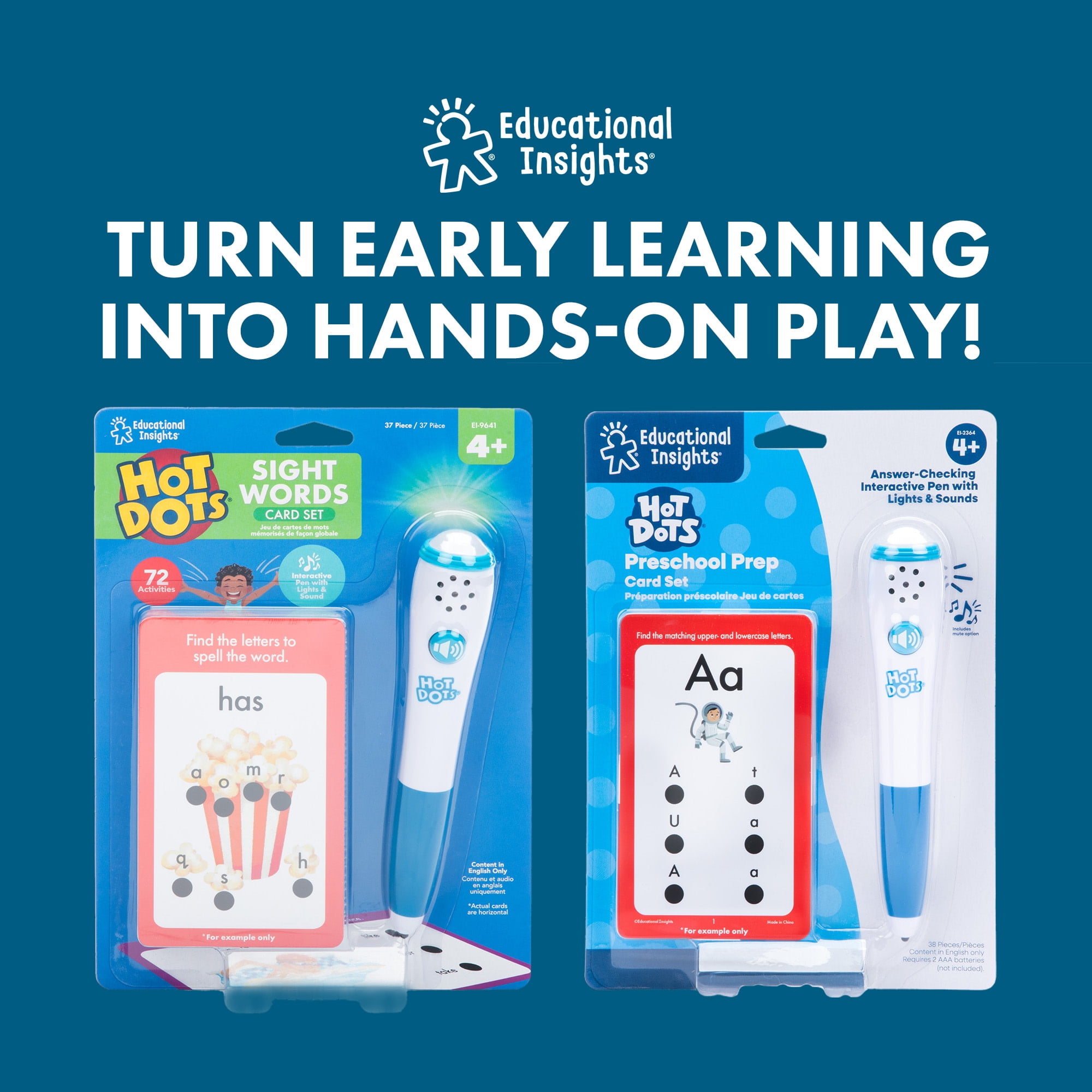 Educational Insights Hot Dots® Kindergarten Prep Set, Toddler Learning Toys, Counting Game, ABC Toys
