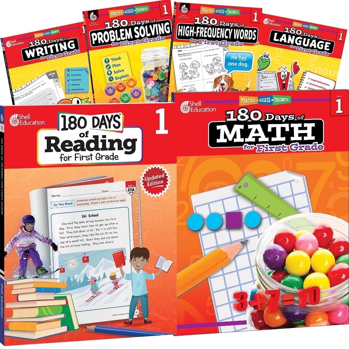 180 Days: First, Grade Practice, 6-Book Set