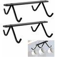 thumbnail image 2 of Juego de 2 portavasos de metal para colgar debajo del armario, estante de almacenamiento con 8 ganchos para colgar tazas, tazas de café, vasos de cerveza, utensilios de cocina esquí esquí Gafas de esquí, 2 of 5