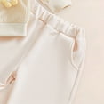 thumbnail image 6 of TOWED22 Newborn Toddler Infant Girl Clothes Fall Winter 2 Piece Outfits Long Sleeve Soft Sweatshirt + Elastic Waist Pants Set(Beige,3-4 Y), 6 of 8