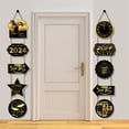 thumbnail image 4 of Tnobhg 1 Pair 2024 New Year Banners with Lanyard Exquisite Pattern Shiny Rich Color Hanging Banner Couplet Door Curtain Signs, 4 of 7