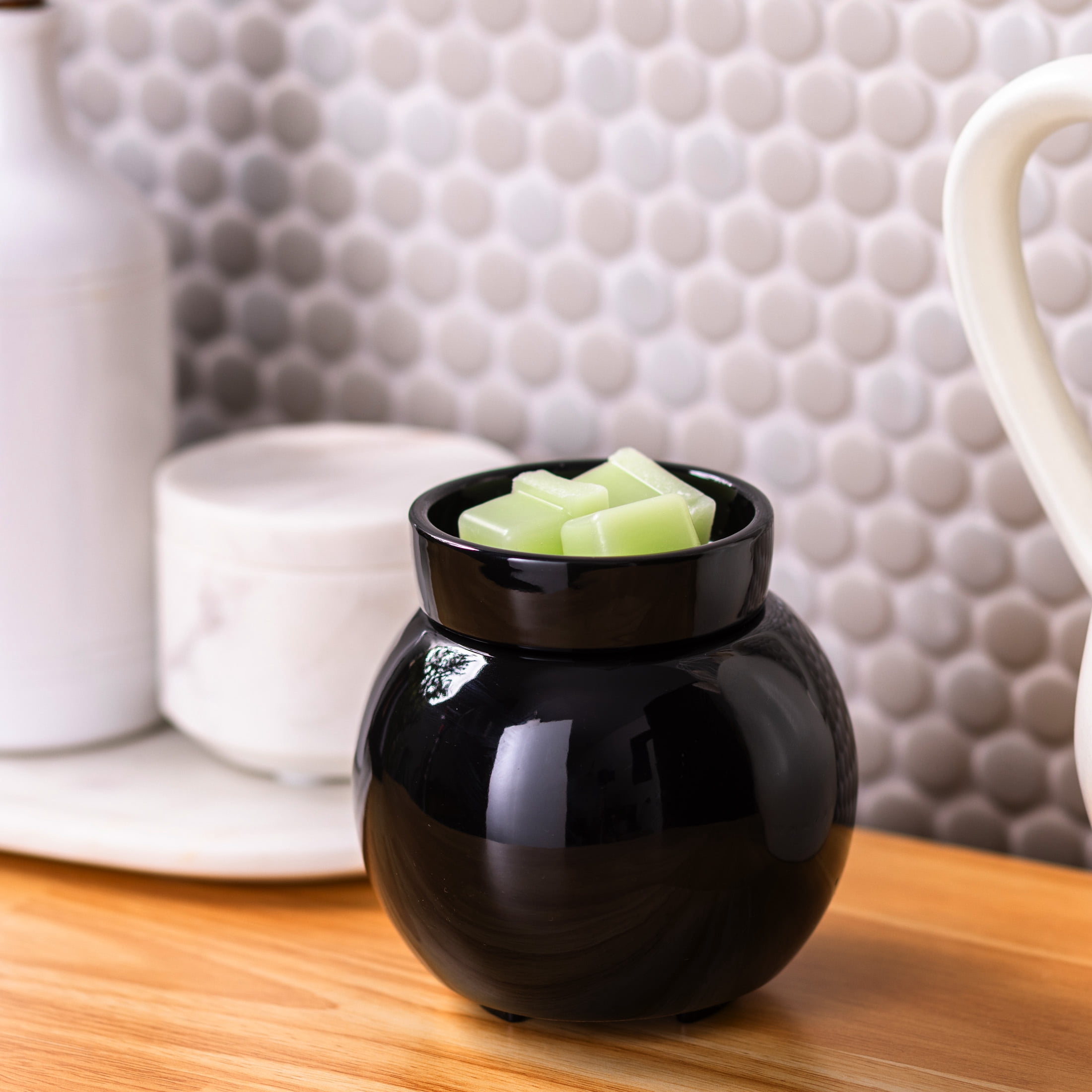 Mainstays Contemporary Bubble Wax Melt Warmer, Rich Black Gloss Finish