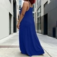 thumbnail image 5 of Karymi Sundress Solid Color Maxi Dress, Casual V-Neck Spaghetti Strap Loose Long Dress with Side Pockets, Flowy Sleeveless Summer Cami Dress Plus Size Dresses, 5 of 5