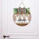 thumbnail image 4 of Rustic Wooden Bunny Welcome Sign for Easter - Round Hanging Door Décor for Home Front Door Decoration, 4 of 5