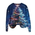 thumbnail image 4 of asdoklhq Christmas Womens Long Sleeve Tops Women's Christmas Round Neck Printed Loose Sweater Long-sleeved Top Multicolor 2X, 4 of 5